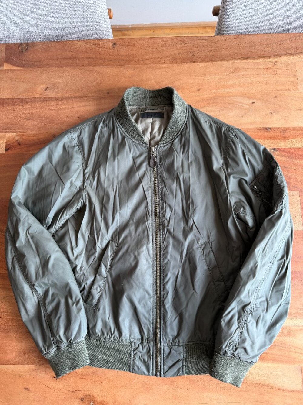 Uniqlo MA-1‎ Bomber Jacket Olive Green XS